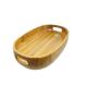 Natural Bamboo Wood Serving Tray With Handles High Temperature Tolerance