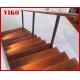 Steel Cable Stair VK83SC   Carbon Steel Powder-coate  Treed American Oak  Aluminum Wooden Handrail 304 Stainless Steel