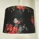 Black Floral H200mm Velvet Lamp Shade 2.1kg  Pendent Drum Shade