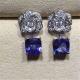 Piaget full diamonds tanzanite rose  earring  of 18kt gold  with white gold