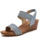 BS043 Sandals Women2020 Summer New Sandals Casual Fashion Word Belt Mid-Slope Heel Sandals Female Mother Shoes