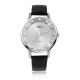 PVD Plated Leather Strap Quartz Watch 3ATM Minimalist Mens Wrist Watch