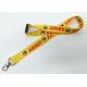 Durable Yellow Trade Fair Dye Sublimation Lanyards With Breakaway Safety Feature