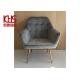 High End Vintage Office Grey Velvet Lounge Chair For Dressing Table