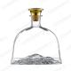 750ml Flat Liquor Wine Flask Clear Glass Bottles with Cork Lid OEM/ODM Acceptable