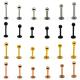 316L Surgical Steel Titanium Anodized Labret Lip Stud Ring Ear Tragus Stud Barbell Body Piercing Jewelry