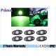 Green LED Rock Lights 6 Pods LED Light Lamp for Interior Exterior Under Off Road Truck Jeep ATV SUV Jeep 4x4 Boat 4wd