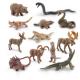 Wildlife Animal Model Toys 12 PCS Mini Brown Bear Beavers Crocodile Snake Lizard Figurine Family Party Favors