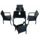 5pc PE rattan wicker plastic aluminum frame cheap garden chair restaurant chair hotel chair with table---8059