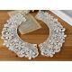 Embroidered Water Soluble Floral Lace Collar Applique For Lady Garment 100% Cotton
