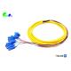 12F Pre - terminated 900μm Fiber Optic Pigtail SC UPC G657A1 9 / 125μm Cable Fanout 0.9mm Tail 3M