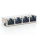 very low profile type 1x4 Ports RJ45 connector Shielded, THT, LED
