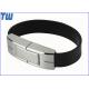 Leather Wristband Metal USB Thumb Drive Body 4GB with Logo Printing