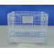 Galvanized Foldable Industrial Wire Container Stackable Space Saving