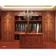 Customized Red Carved Solid Wood Wardrobe Closet Lacquer Paint With Island Cabinet