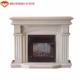Customized Size Beige Marble Fireplace Surround With Polished / Drawing Surface