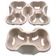 2 / 4 Disposable Biodegradable Paper Cup Carrier Tray , Cup Holders Natural Color