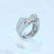 Fashion 316L Stainless Steel Casting Clay CZ Stones Ring LRX397