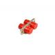 Single Mode / Multimode Fiber Optic Adapter FC Red With Plastic & Metal