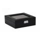 Six - Pack Black Pu Leather Watch Collection Box Customized Size ROHS Approval