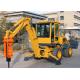 Small Hydraulic Backhoe Loader With Hammer Double Pumps Confluence 50KW Power WZ25-20