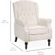 Tufted Upholstered Wingback Push Back Swivel Recliner Armchair , Comfy Recliner Armchair