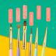 Synthetic Nylon Hair Gel Nail Art Brush 6pcs Nail Art Drawing Pen
