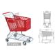 plastic trolley ,supermarket basket with wheels,plastic shopping trolley baskets
