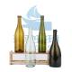 Customize Sealing Type Vodka T Type Wooden Top Clear Glass Liquor Bottle 500ml 700ml 750ml