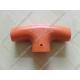 Rubber T grip orange color, soft PVC T grip factory, plastic T grip