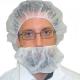 Food Industry Beard Covers Disposable , Large Beard Nets With Elastic Earloop