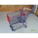 Asian Type 150L Wire Mesh Grocery Store Shopping Carts With Blue Powder Coating