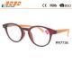 Hot sale style reading glasses , made of PC frame with spring hinge and metal silver pins,suitable for women