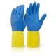 Biolor Latex Household Gloves Flock Lined Kitchen Dishwashing Rubber Gloves