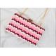 Rectangular Shaped Party Clutch Purse With Point Wave Strip Front