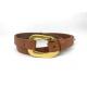 2.3cm Cowhide Women'S Fashion Leather Belts With O Ring Shape Alloy Buckle