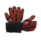 Comfortable Heat Resistant Work Gloves Black Line Red Silicone OEM Design