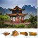 Glossy 220x200mm Chinese Clay Roof Tiles For Buddhist Temple Decoration