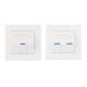 Angled Faceplate 86x86mm 1 Port 2 Port White