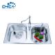 SUS304 Stainless Steel Kitchen Sink Double Bowl Kitchen Sink Press Kitchen Sink With Faucet