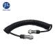 Black Color Rear View Camera Cable Trailer Connector Spiral Cable With 4M Length