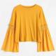 Plus Size Women Clothing Long Ruffles Flare Sleeve T Shirt