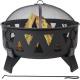 Portable Steel Charcoal Fire Pit With Geometric Triangle Cutouts Outdoor