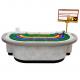 Luxurious Casino Poker Table Solid Marble Baccarat Table With Chips Tray