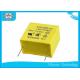 Yellow Metallized X2 Safety Capacitor For LED Lighting , Plastic Film Capacitor