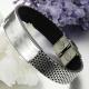 Tagor Stainless Steel Jewelry Super Fashion Silicone Leather Bracelet Bangle TYSR050