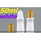 Empty 50ml Essential Oil Cosmetic Plastic HDPE Roller Bottle White Deodorant Roll on Bottles