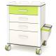 Medication Brakeable HPL 4 Drawers Lockable Medical Trolley