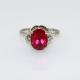 925 Silver with 8x10mm Oval Red Cubic Zircon Ring(R201)