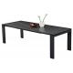 Tempered Glass Stone Look Dining Table Black Leg Ideal For Courty Yard